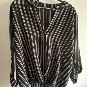 Striped black and white blouse